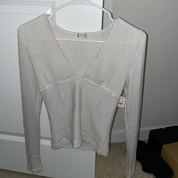 Free People Lindsey Plunge V Neck Top - Picture 3 of 4